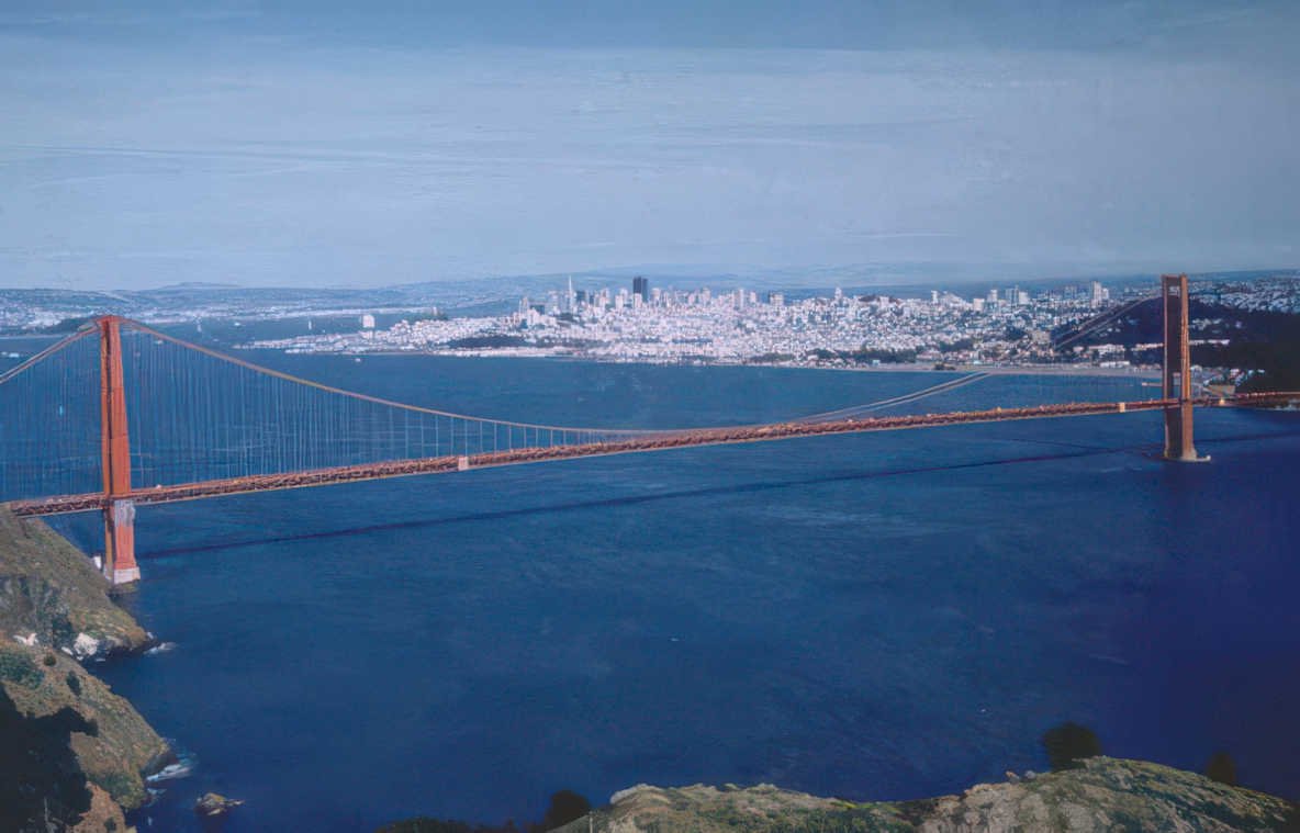 golden gate bridge 4 Vintage A4 Photo Print