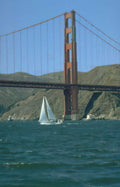 golden gate sailboat 1 Vintage A4 Photo Print