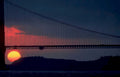 golden gate sunset 1 Vintage A4 Photo Print