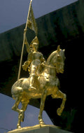 golden warrior statue 1980s 1990s A4 Photo Print