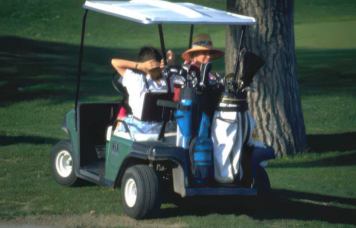 golf cart players Vintage A4 Photo Print