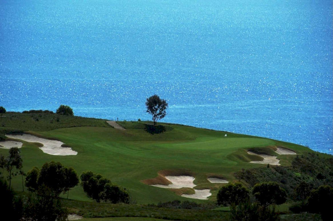 golf course ocean1980s 1990s A4 Photo Print