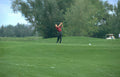 golf swing red Vintage A4 Photo Print