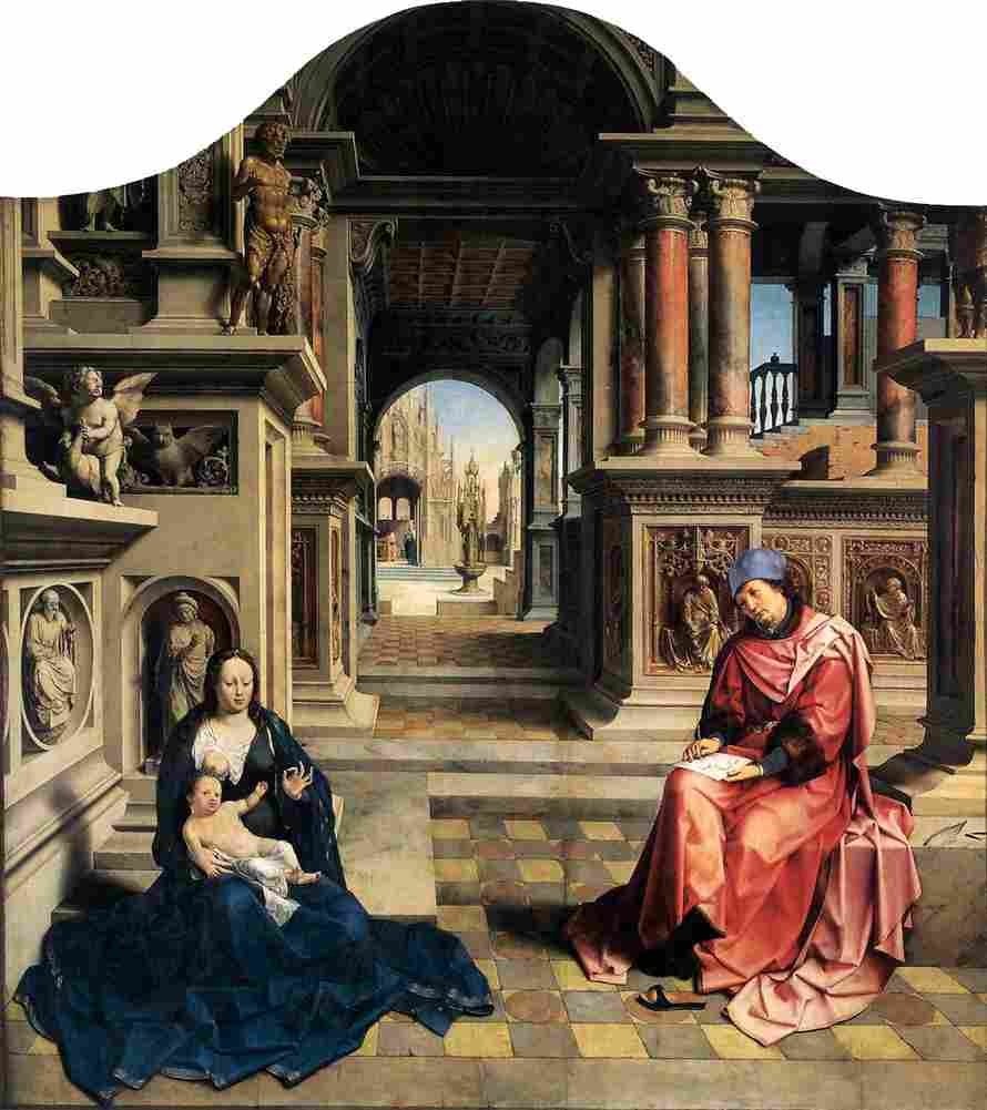 gossaert st luke drawing the virgin Art A4 Photo Print
