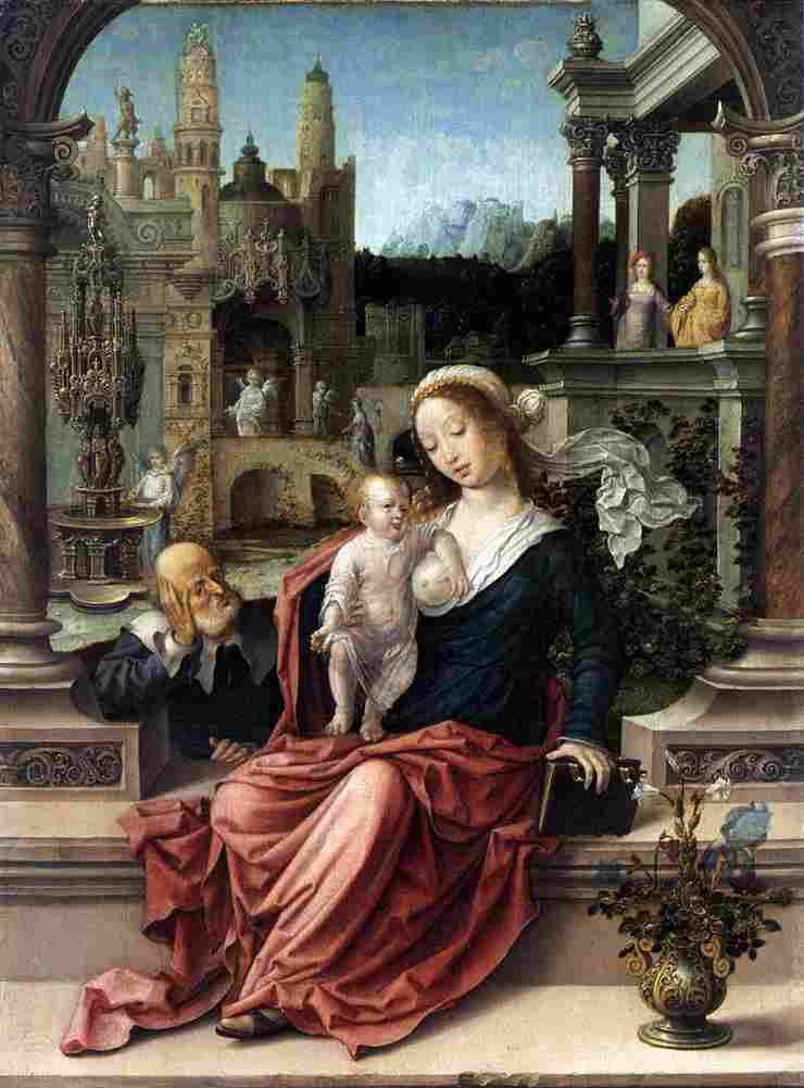 gossaert the holy family Art A4 Photo Print