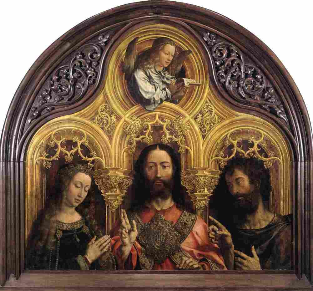 gossaert virgin mary christ blessing and st john the baptist Art A4 Photo Print