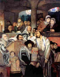 gott Jews Praying in the Synagogue on Yom Kippur Art A4 Photo Print