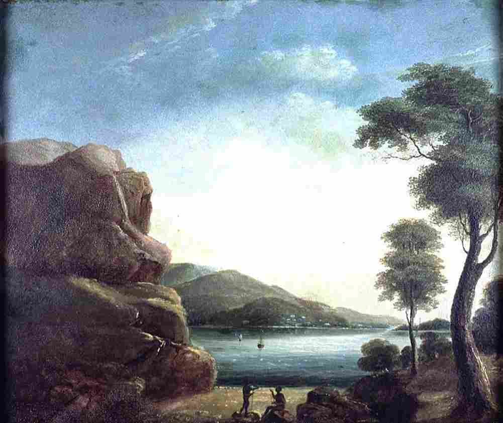 gould River Scene with Aborigines Art A4 Photo Print