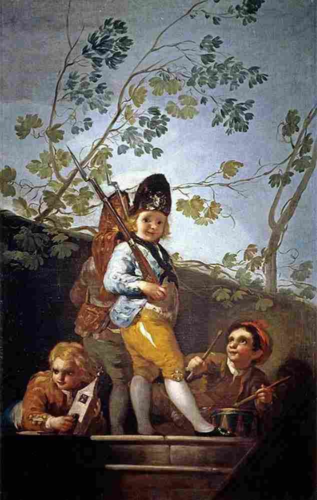 goya Boys Playing Soldiers Art A4 Photo Print