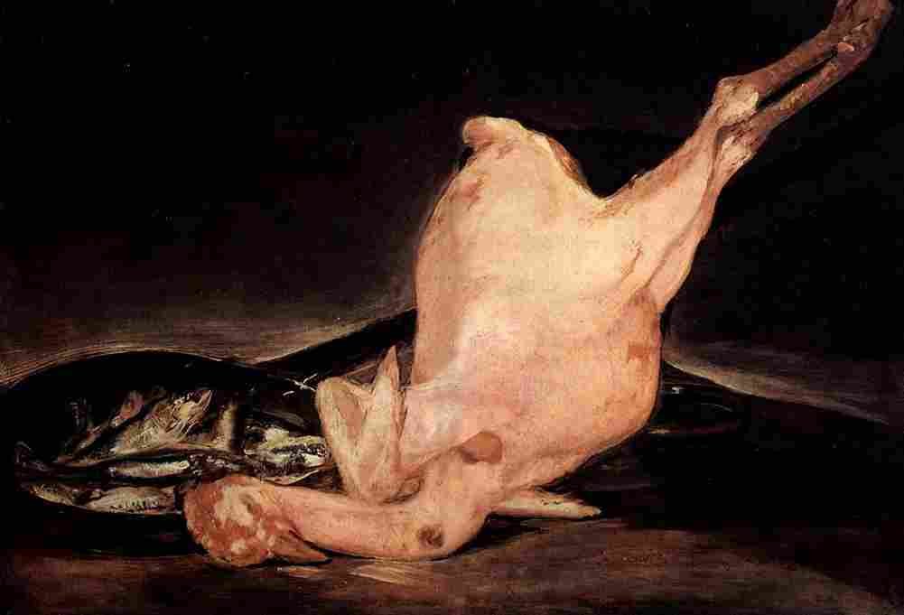 goya Still life Plucked Turkey and Pan Fish Art A4 Photo Print