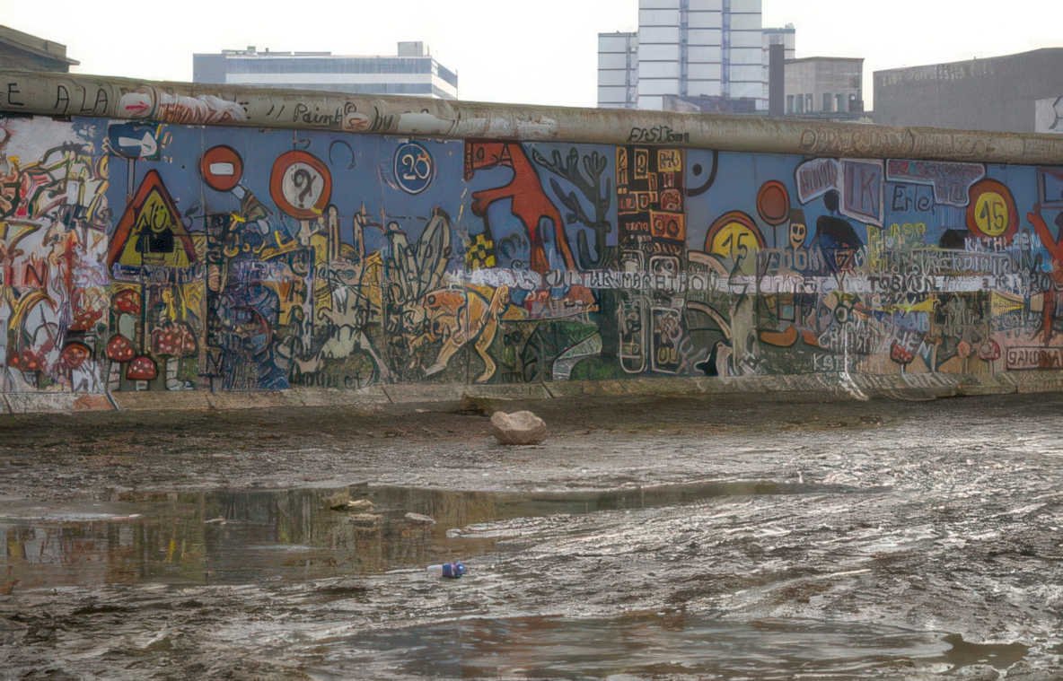 graffiti wall berlin Vintage A4 Photo Print