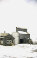 grain silo winter Vintage A4 Photo Print