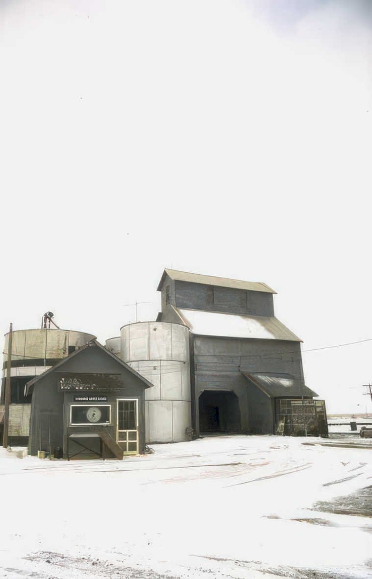grain silo winter Vintage A4 Photo Print