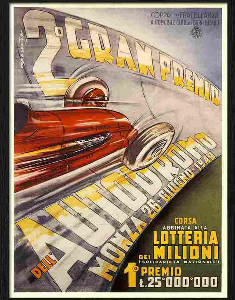 gran premio dell autodromo franco codognato automobile poster 1949 Advert A4 Photo Print