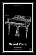 grand piano patent print black A4 Photo Print