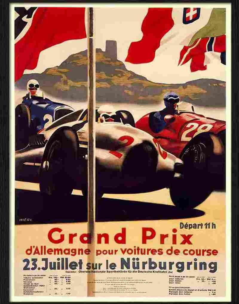 grand prix de allemagne hierl automobile poster 1932 Advert A4 Photo Print