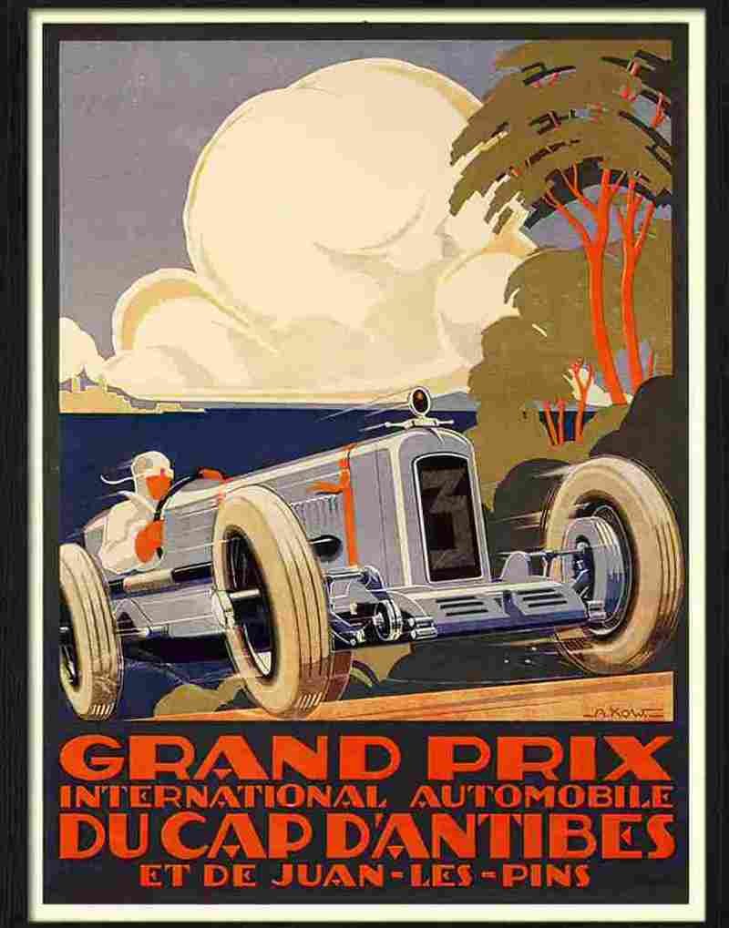 grand prix de cap d antibes alexis cowl automobile poster 1929 Advert A4 Photo Print