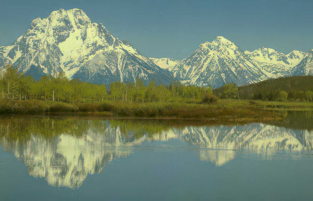 grand teton lake Vintage A4 Photo Print