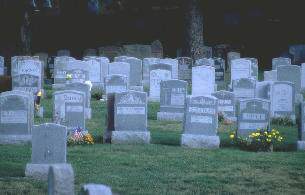 grave markers cemetery Vintage A4 Photo Print