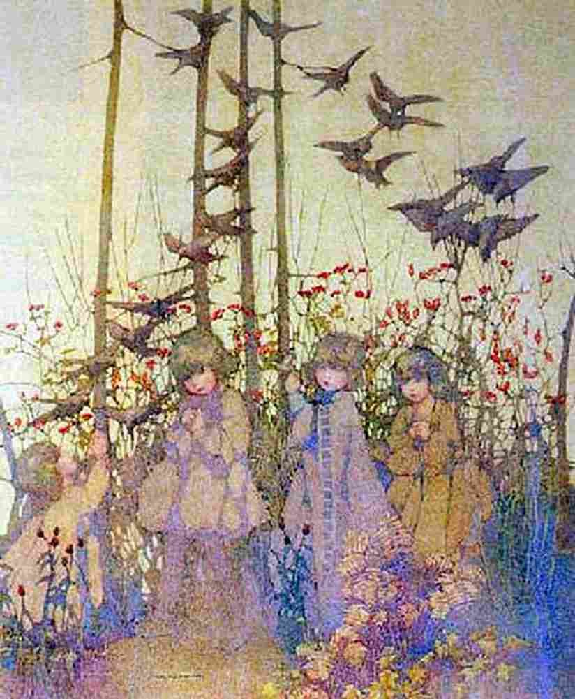 gray The Four Sisters Art A4 Photo Print