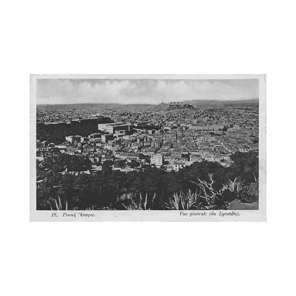 greece athens bird s eye view from lycabettus eleftheraduakis barth Vintage A4 Photo Print