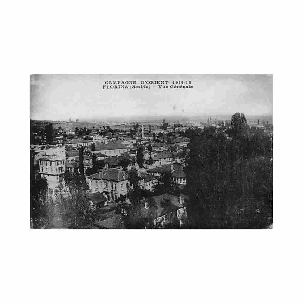 greece florina bird s eye view Vintage A4 Photo Print