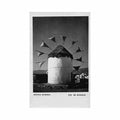 greece mykonos wind mill Vintage A4 Photo Print