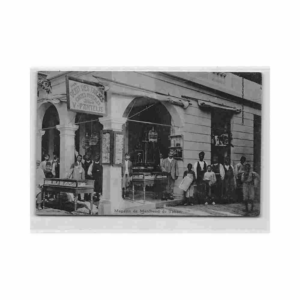 greece mytilene v pantelis and tobacco store vassile pantelides Vintage A4 Photo Print