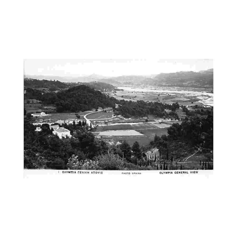 greece olympia general view sphinx Vintage A4 Photo Print