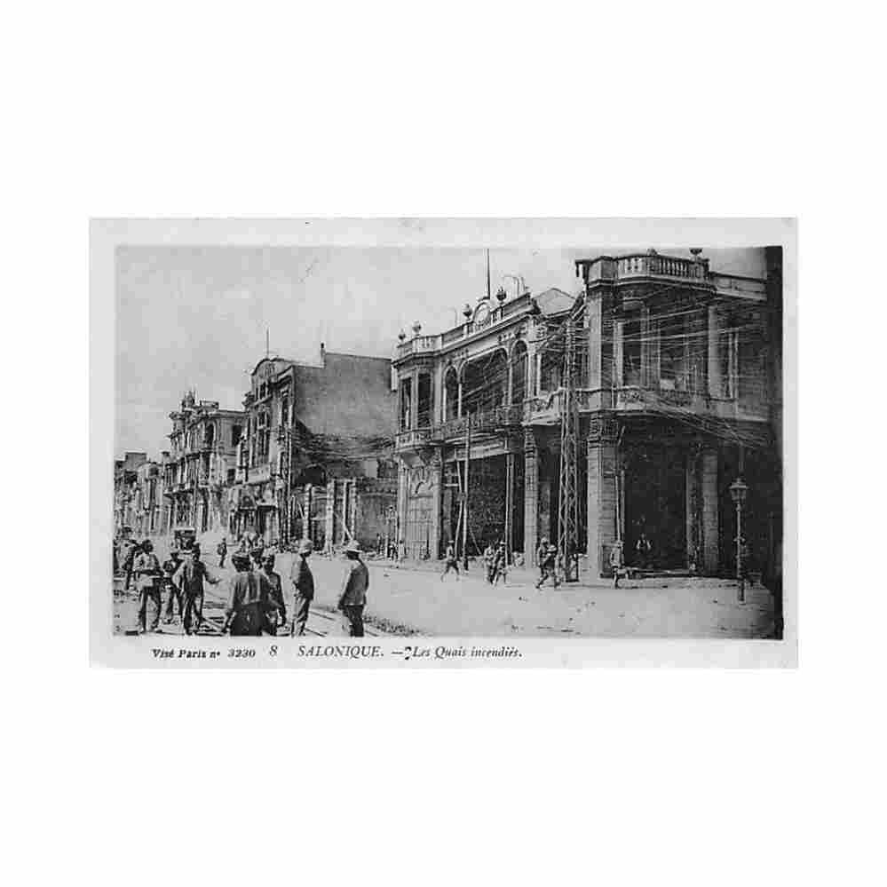greece salonica the quays after the great fire levy 8 Vintage A4 Photo Print