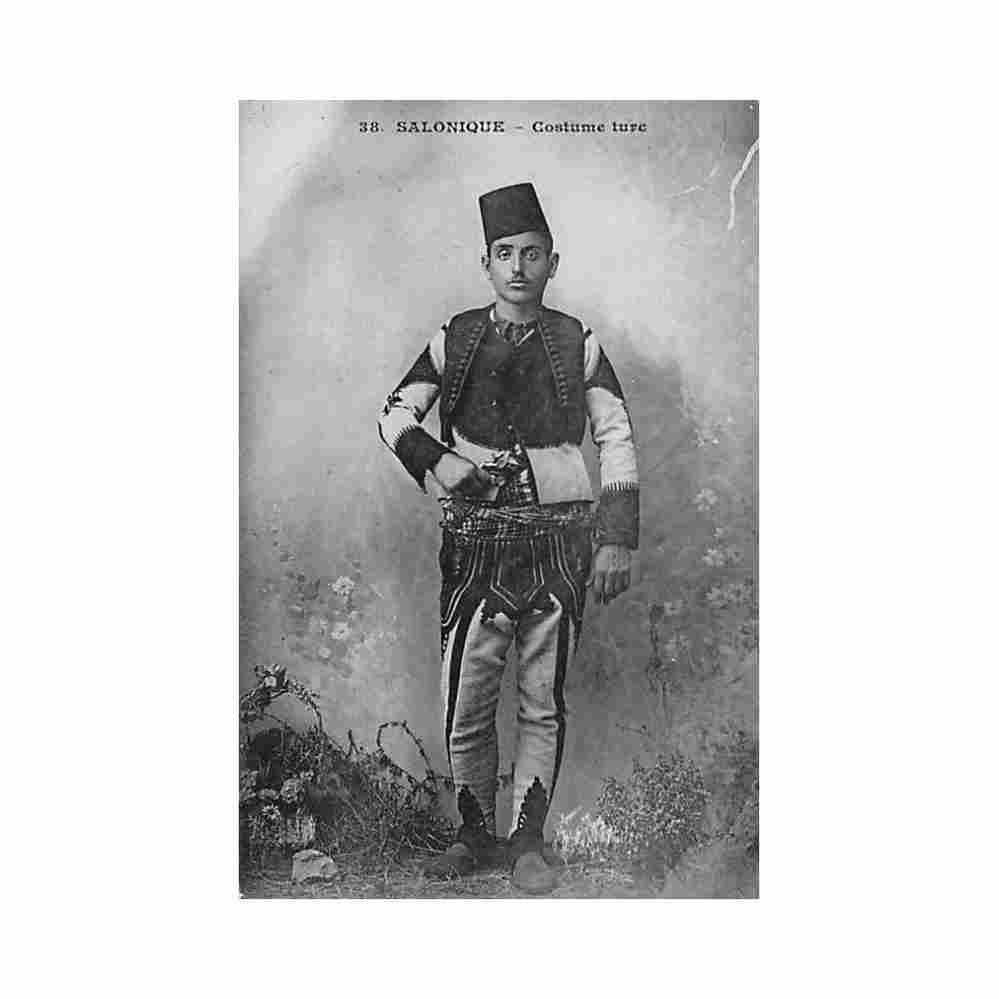greece salonica turkish costume messageries maritimes 38 Vintage A4 Photo Print