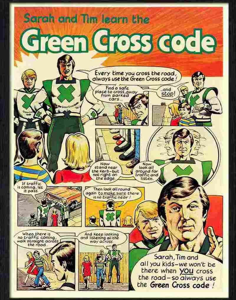 green cross code 1970s Advert A4 Photo Print