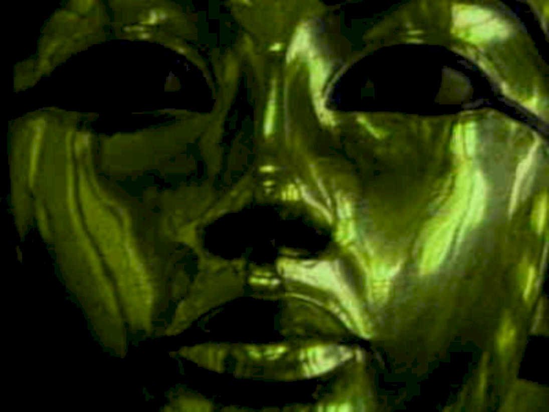 green egyptian mask1980s 1990s A4 Photo Print
