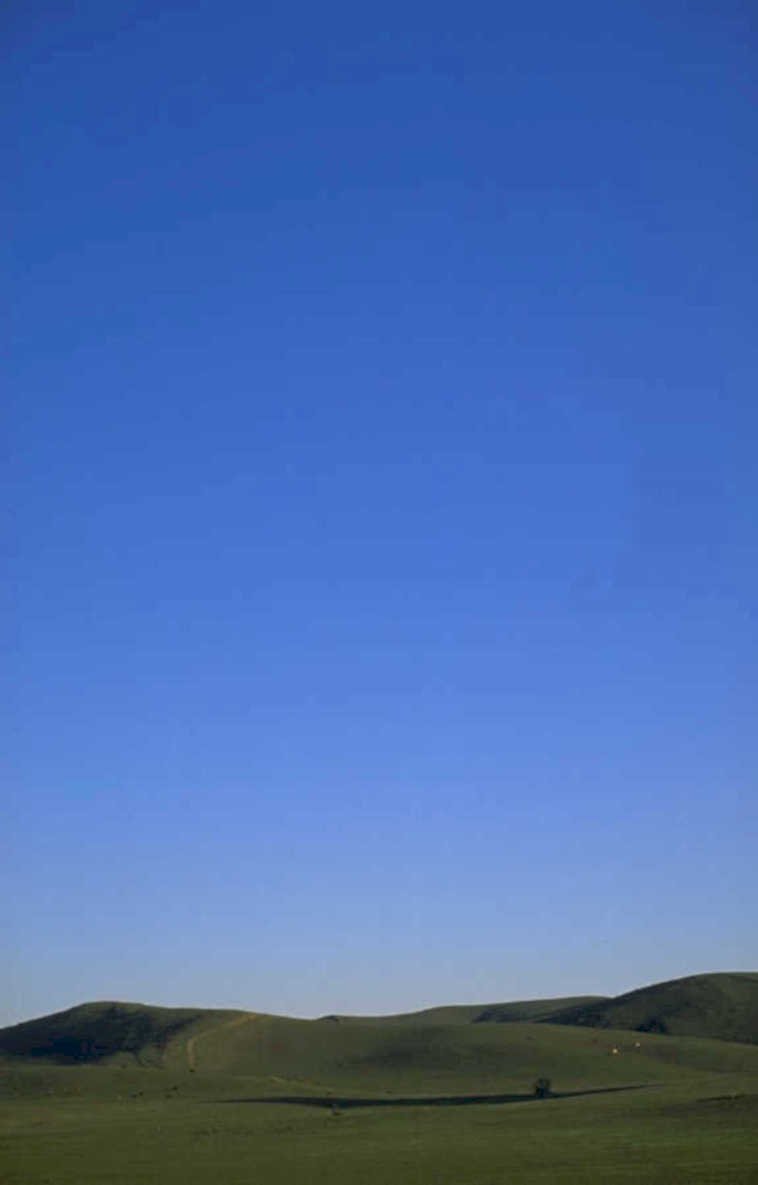 green hills sky 1980s 1990s A4 Photo Print