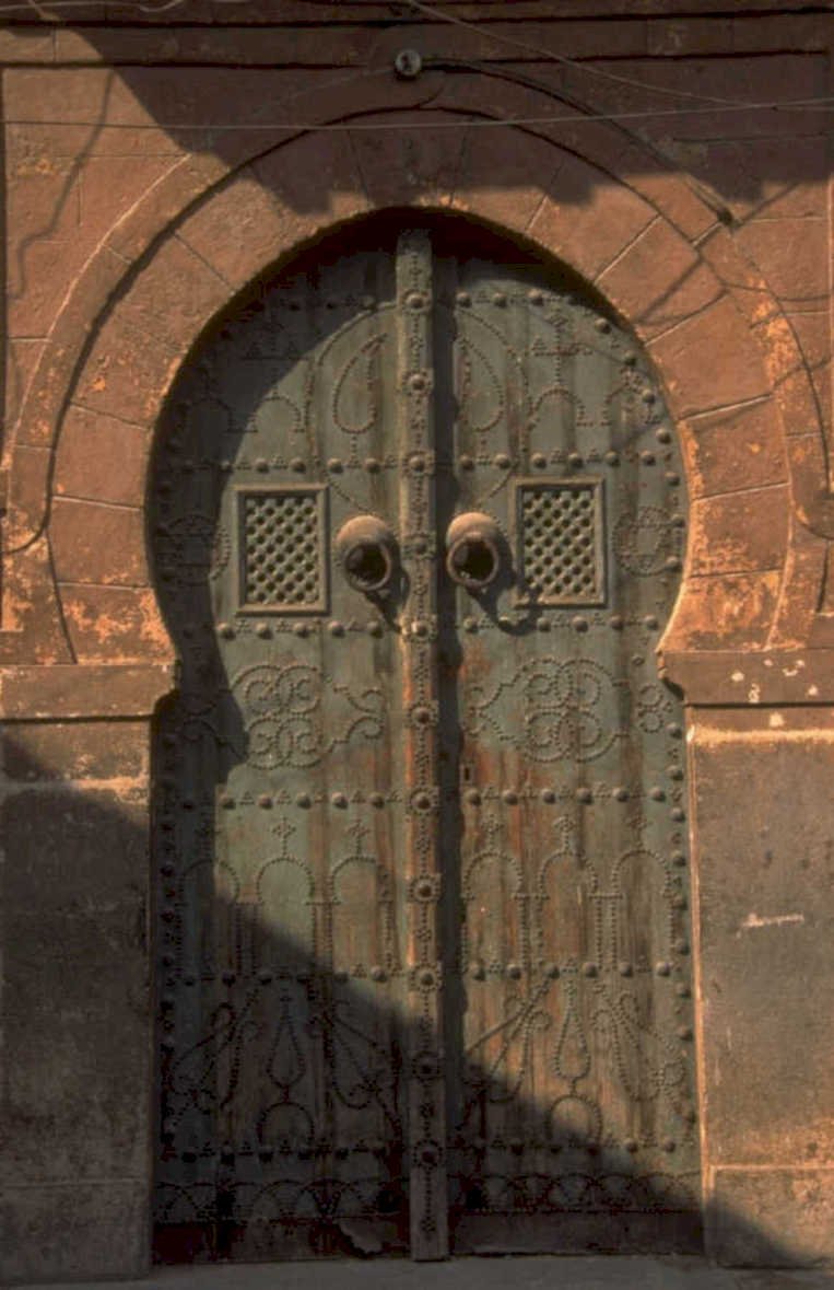 green metal doors 1980s 1990s A4 Photo Print