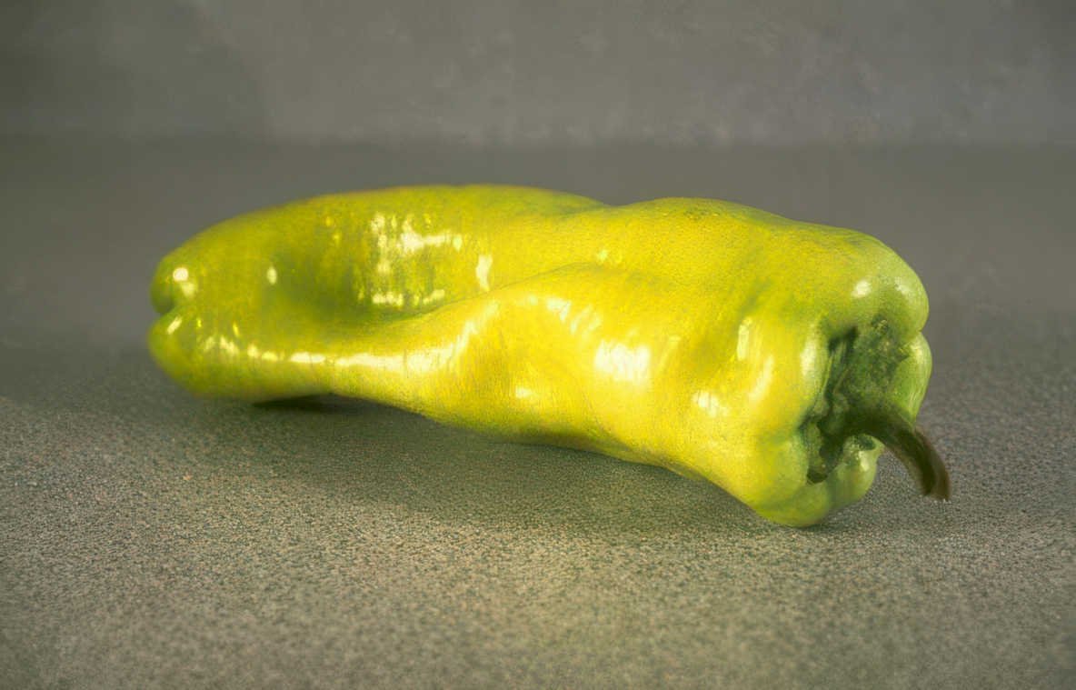 green pepper concrete Vintage A4 Photo Print