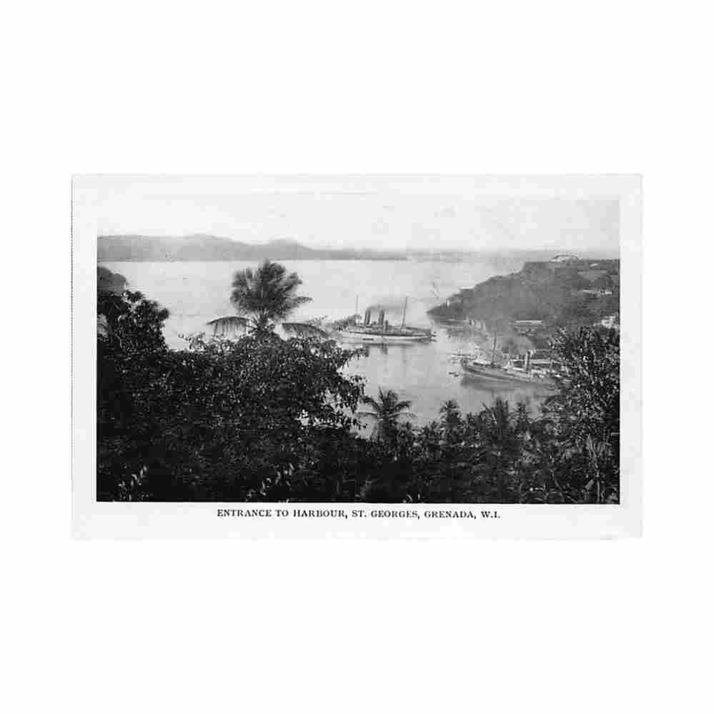 grenada st georges entrance to harbour Vintage A4 Photo Print