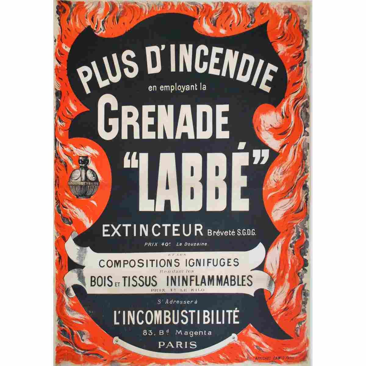 grenade labbe vers 1890 2 Advert A4 Photo Print