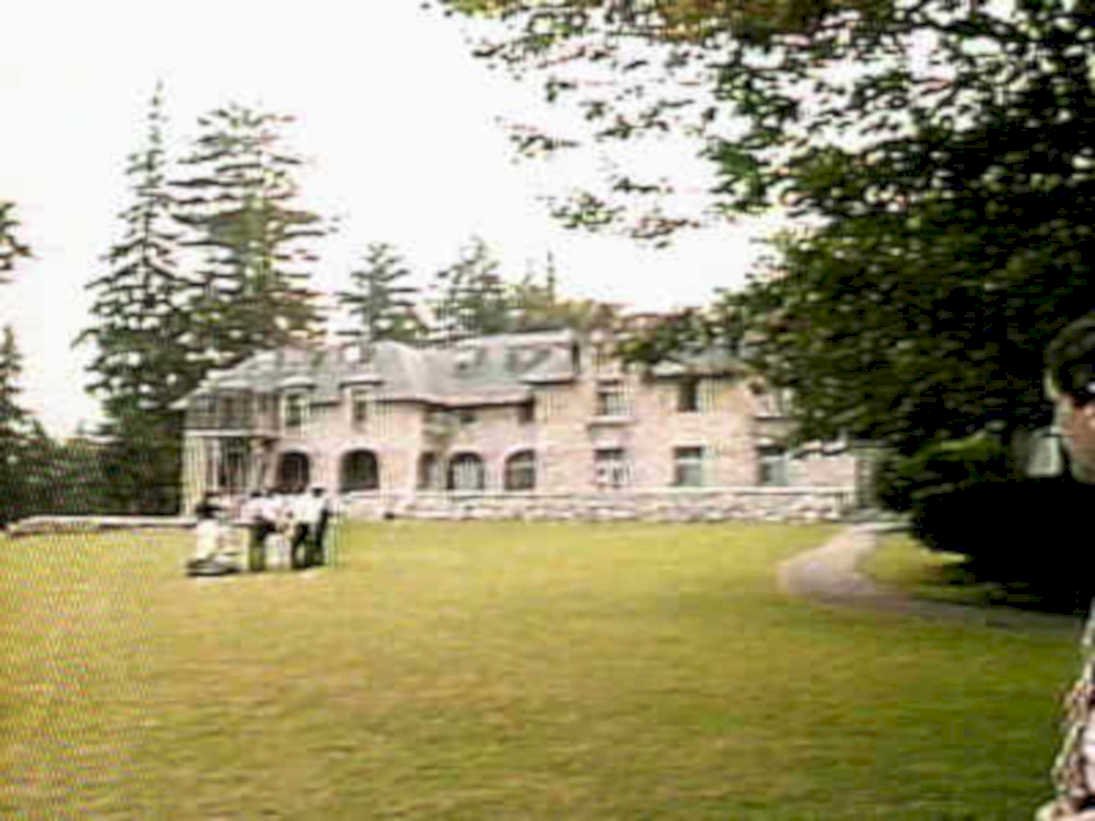 grey mansion estate 21980s 1990s A4 Photo Print