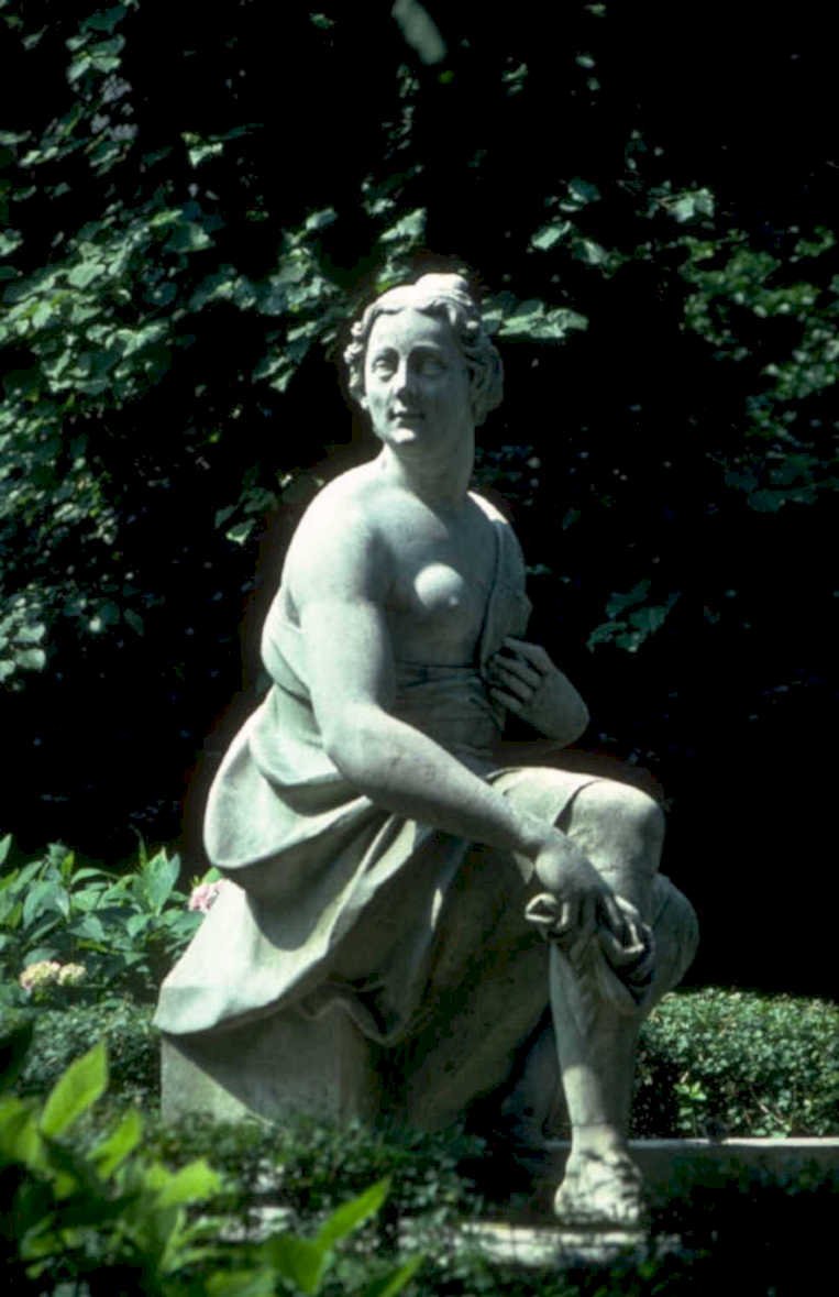 grey statue garden 1980s 1990s A4 Photo Print