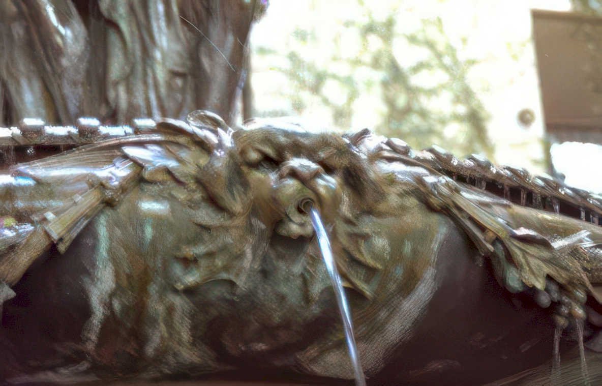 griffin water sculpture Vintage A4 Photo Print
