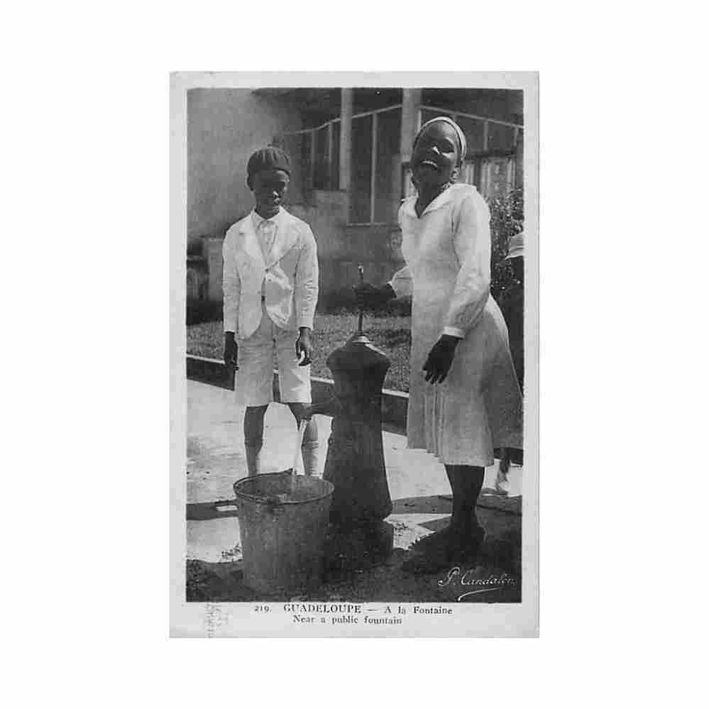 guadeloupe a la fontaine ed p candalen 219 Vintage A4 Photo Print