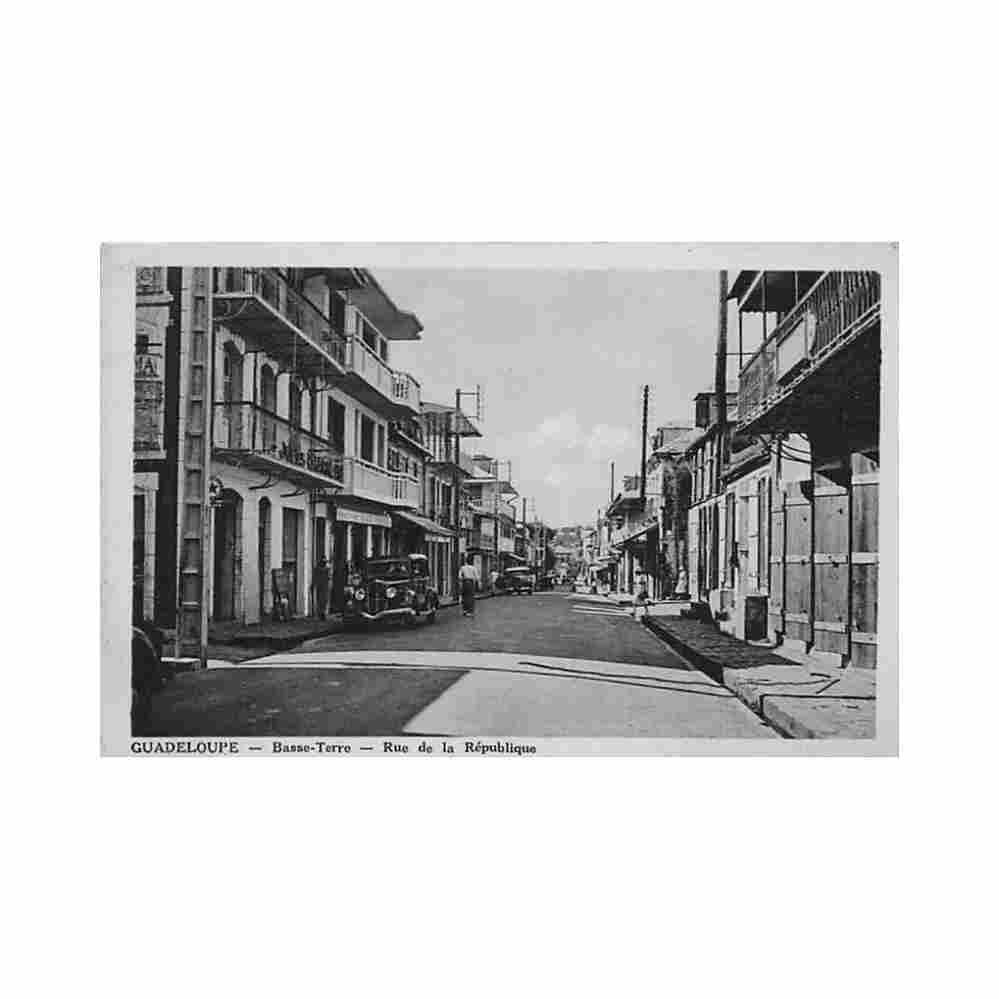 guadeloupe basse terre rue de la republique ed catan Vintage A4 Photo Print