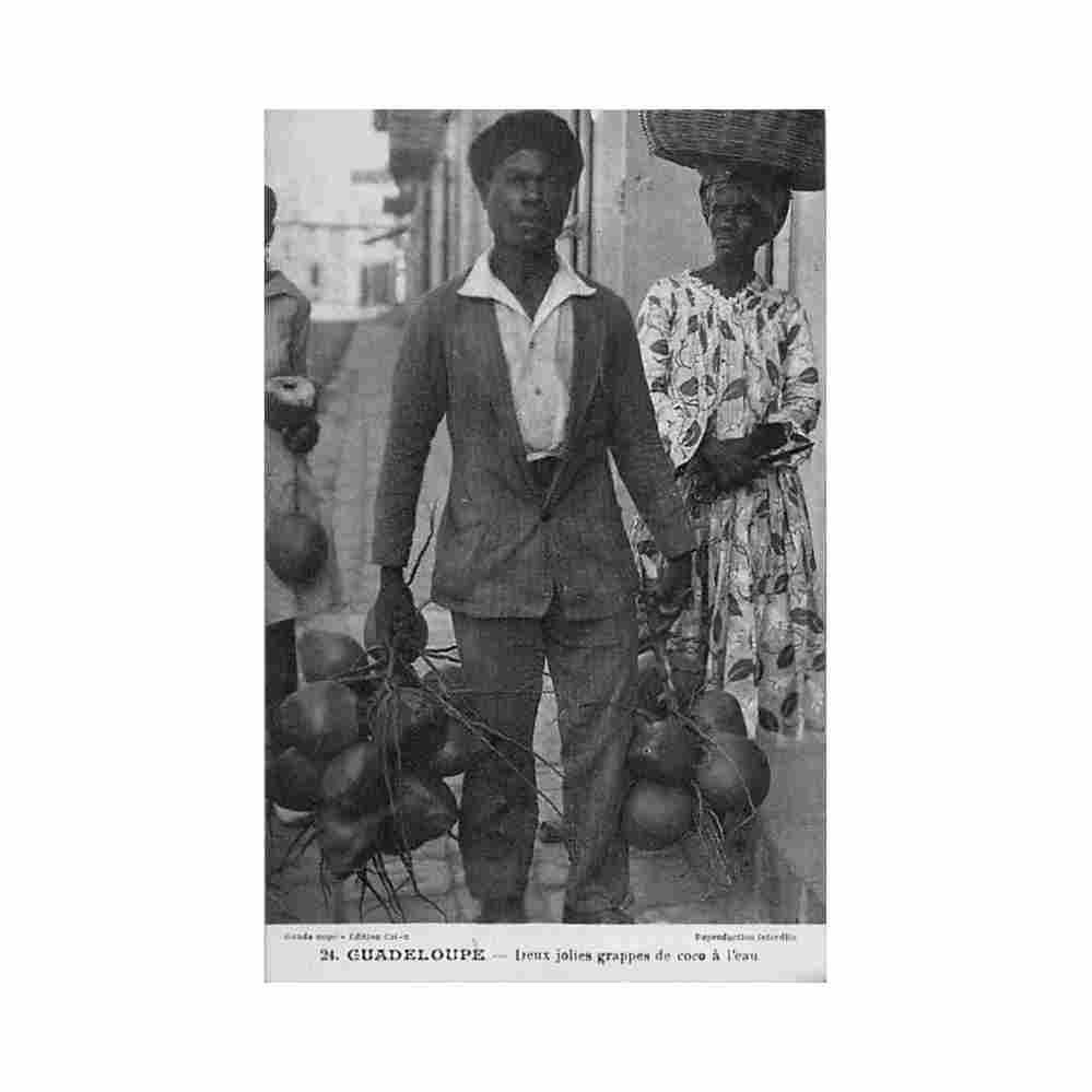 guadeloupe deux jolies grappes de coco a l eau ed catan 24 Vintage A4 Photo Print