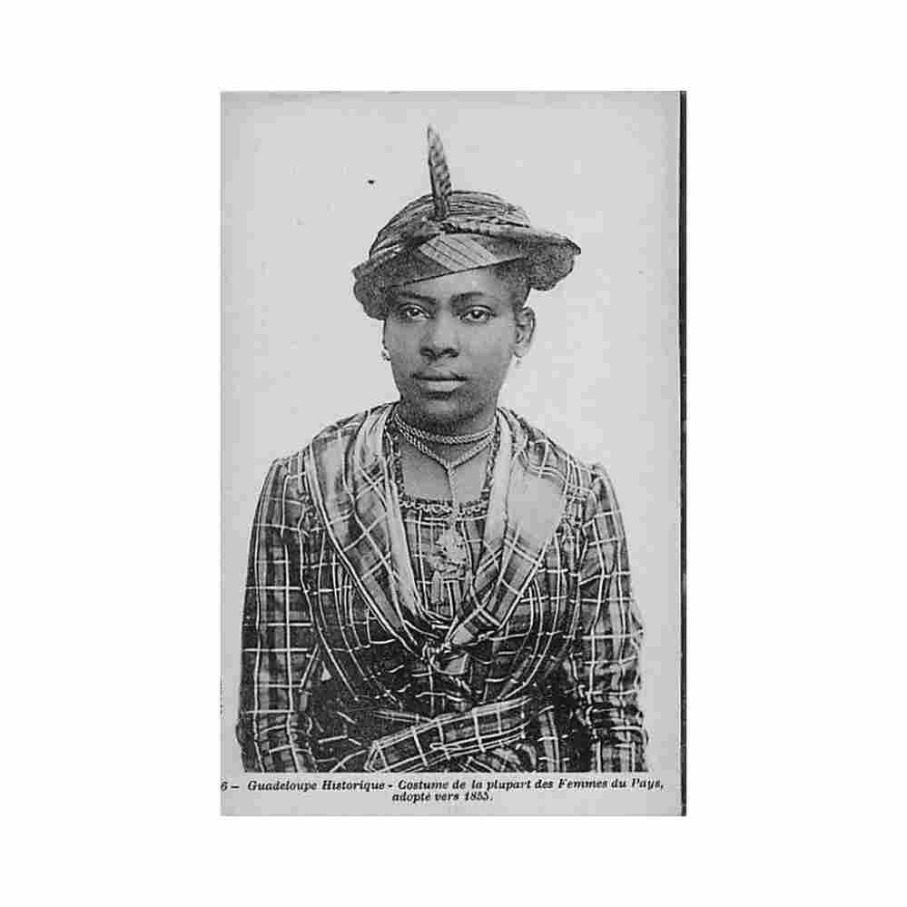 guadeloupe historique costume de la plupart des femmes du pays adopte vers 1855 ed f petit Vintage A4 Photo Print