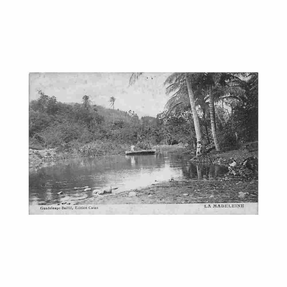 guadeloupe la madeleine ed catan Vintage A4 Photo Print