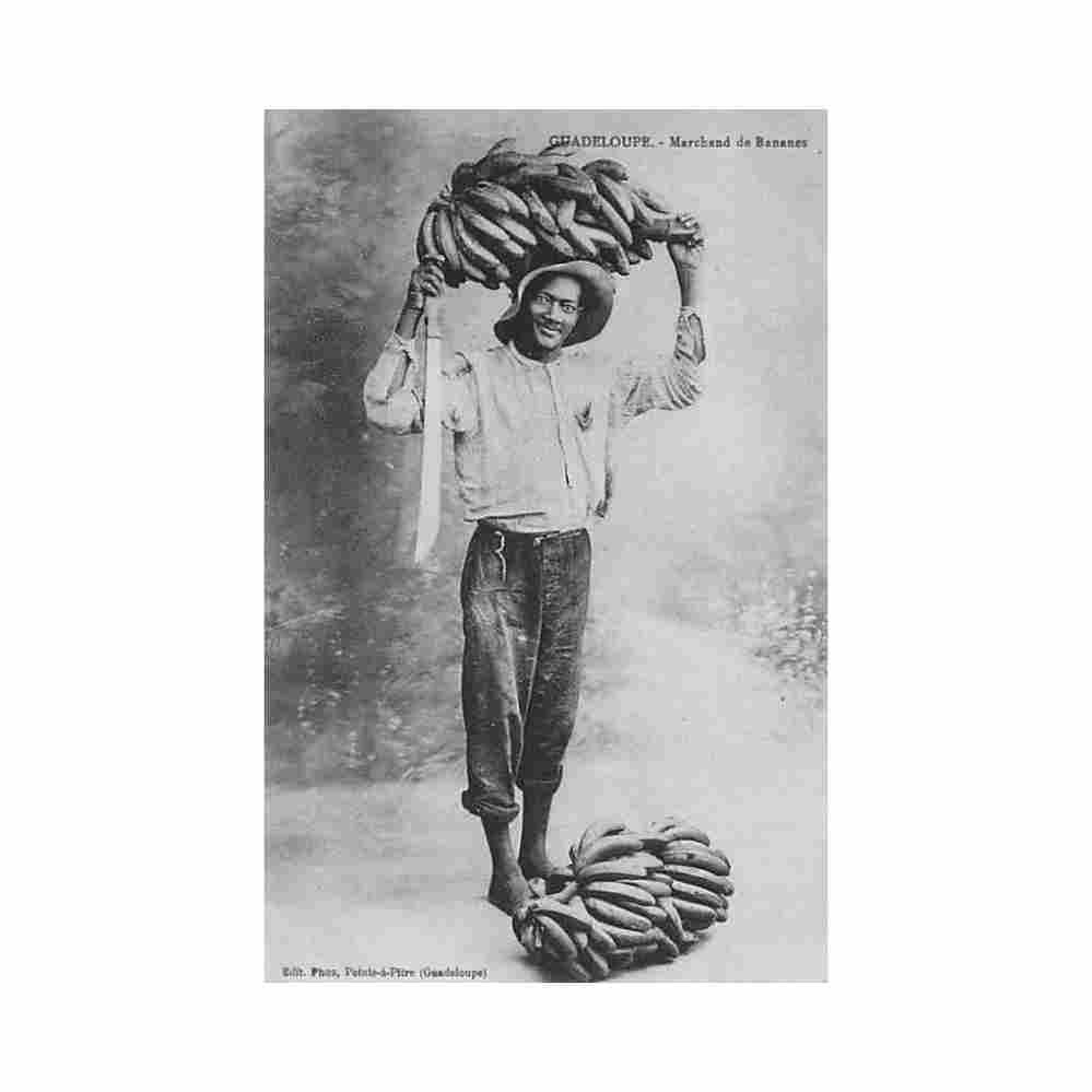 guadeloupe marchand de bananes ed phos Vintage A4 Photo Print