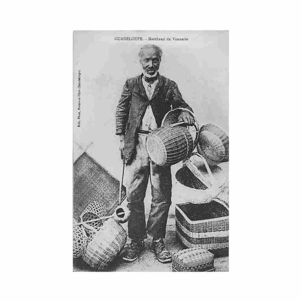 guadeloupe marchand de vannerie ed phos Vintage A4 Photo Print