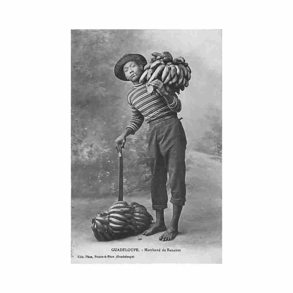 guadeloupe pointe a pitre marchand de bananes ed phos Vintage A4 Photo Print