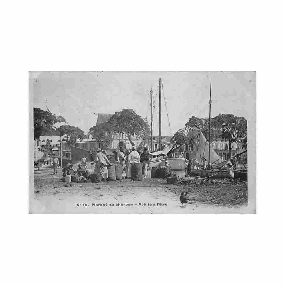 guadeloupe pointe a pitre marche au charbon ed inconnu Vintage A4 Photo Print